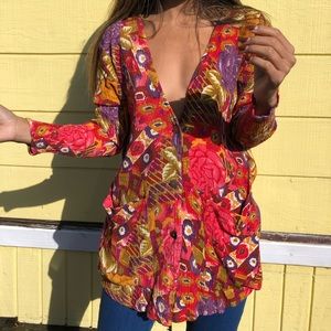 Vintage oversized floral button up